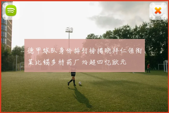 德甲球队身价排行榜揭晓拜仁领衔莱比锡多特药厂均超四亿欧元